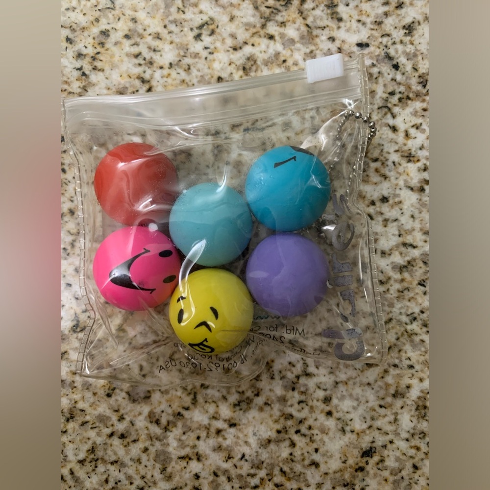 Emoji ball erasers